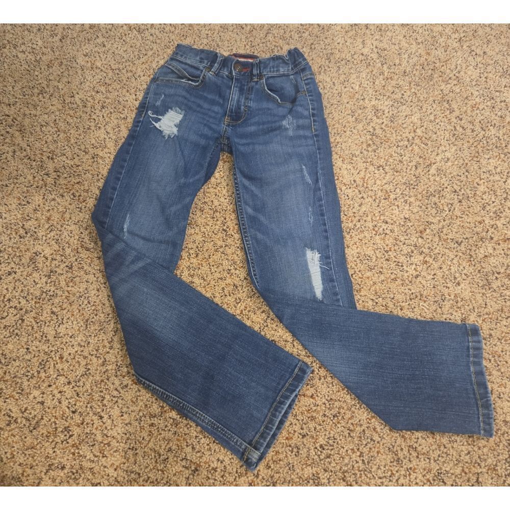 Tommy Hilfiger Blue Distressed Straight Leg Size 8